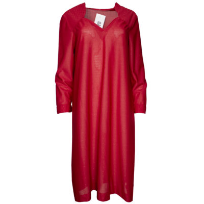 Pitkähihainen viininpunainen mekko 80-luvulta - 40