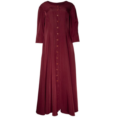 Uniikki täyspitkä viininpunainen mekko 90-luvulta - 42