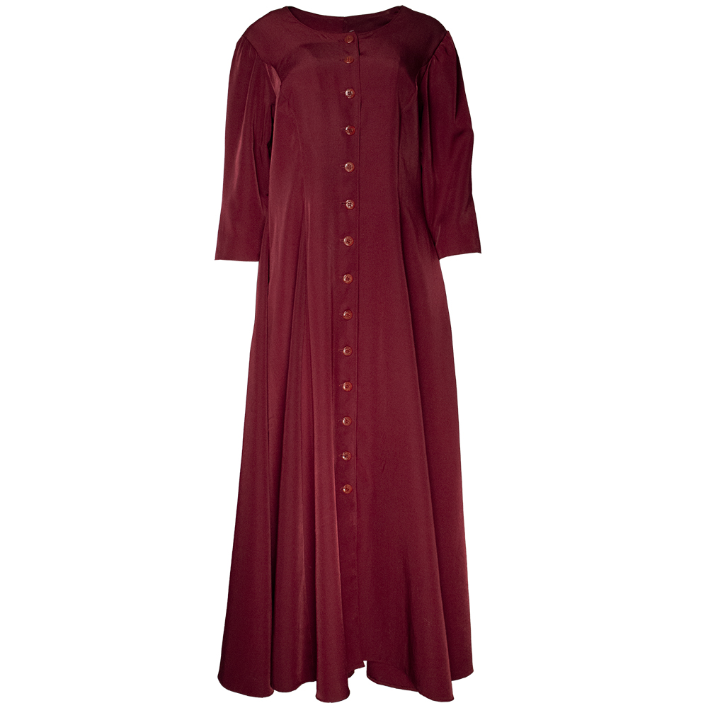 Uniikki täyspitkä viininpunainen mekko 90-luvulta – 42