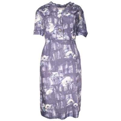 Sinisävyinen mekko 40-luvulta - ~38