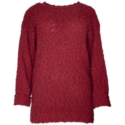 Tiziani, puolukanpunainen neulepaita 80-luvulta - M