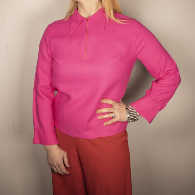 TJ, käyttämätön kotimainen pinkki pusero 60-luvulta - S/M (C38)