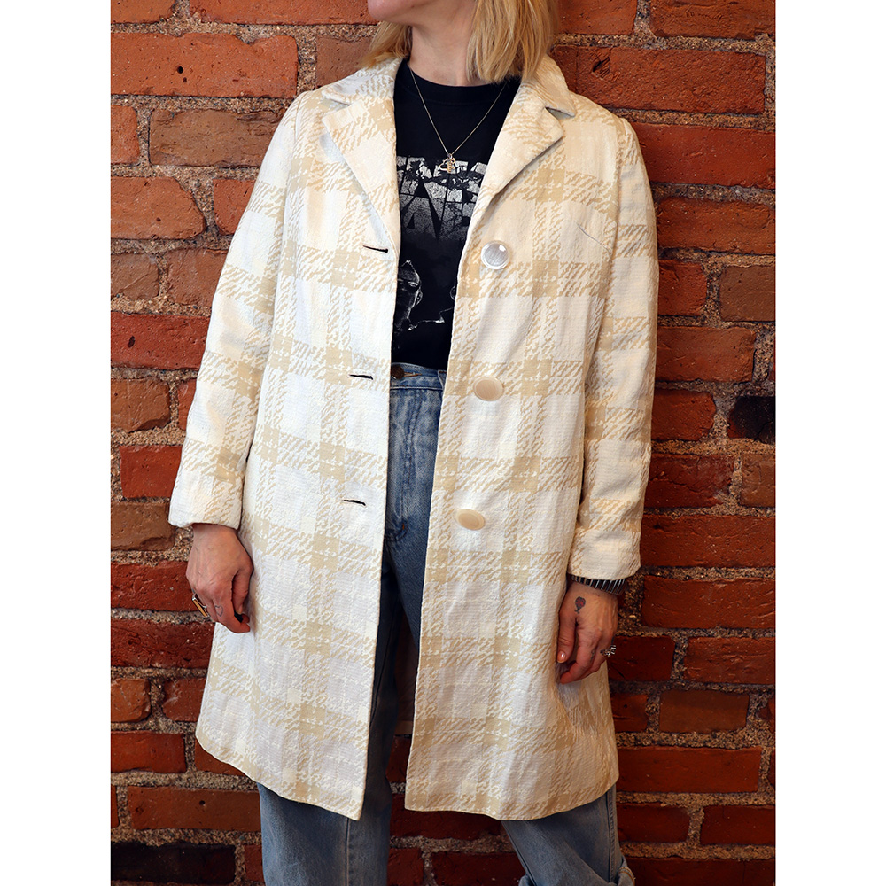 vaalea välikausitakki