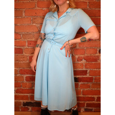 sininen vintage mekko