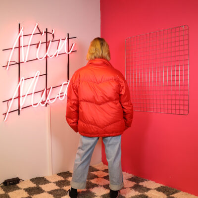 punainen untuvatakki